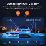 دوربین خودرو سونتی می | 70Mai Dash Cam 4K A810 با کیفیت 4K، GPS داخلی و فناوری دید در شب