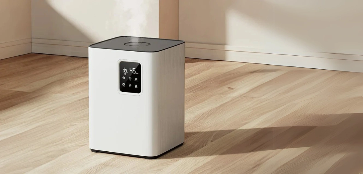 نمای جلویی رطوبت ساز درما مدل Deerma Air Humidifier DEM-F951W با طراحی مدرن و مخزن آب بزرگ.