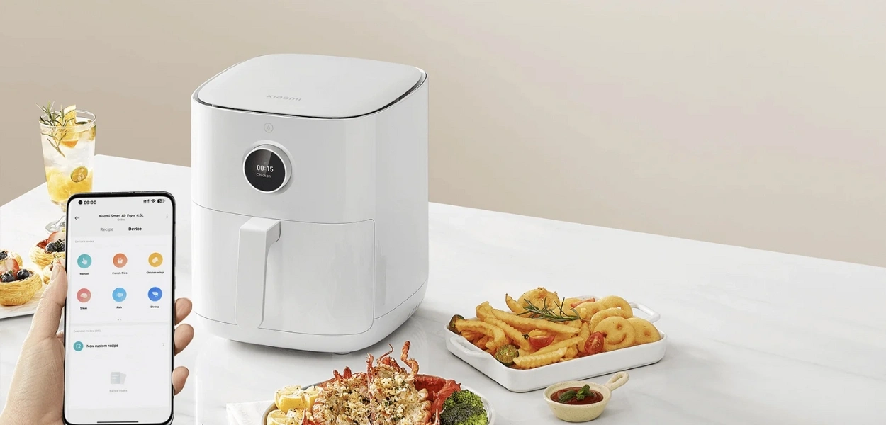سرخ‌کن هوشمند شیائومی ظرفیت 4.5 لیتری | Mi Smart Air Fryer 4.5L با ظرفیت ۴.۵ لیتری، کنترل هوشمند و پشتیبانی از دستیار صوتی گوگل