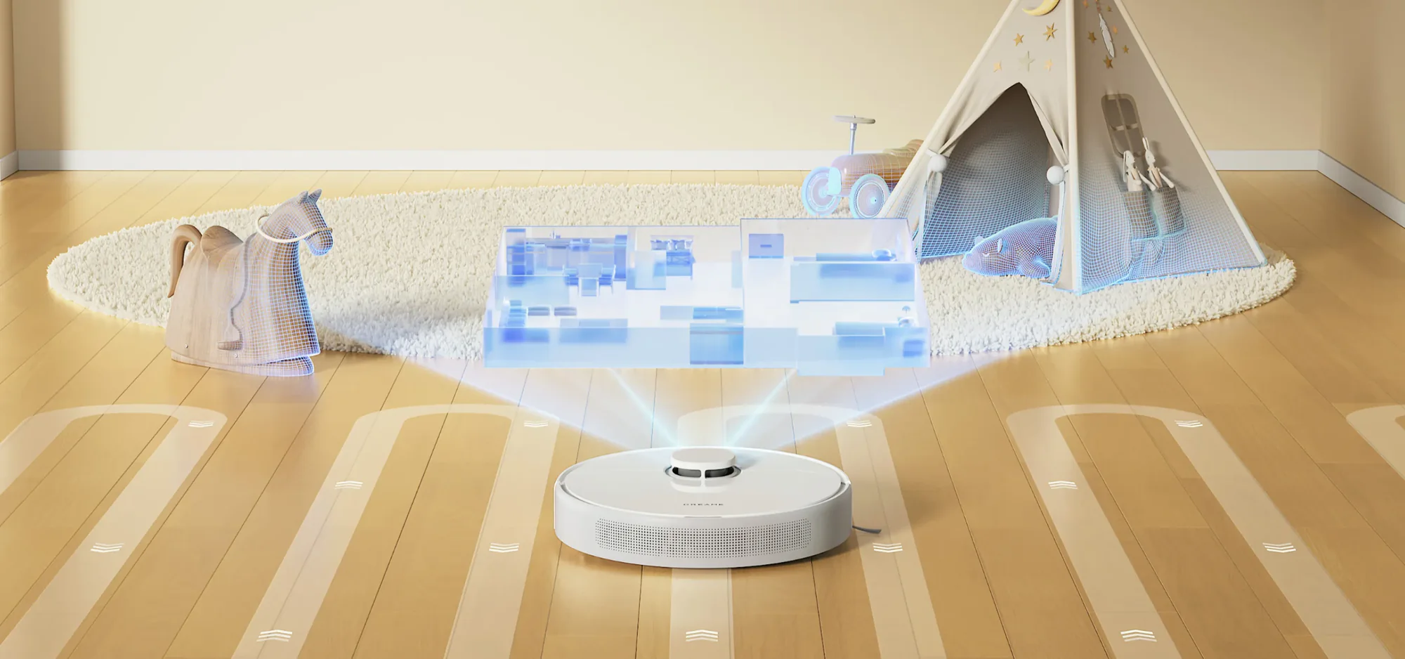 جارو رباتیک دریم | Dreame D9 Max Gen 2 Robot Vacuum Cleaner با مکش 6000Pa، مخازن بزرگ