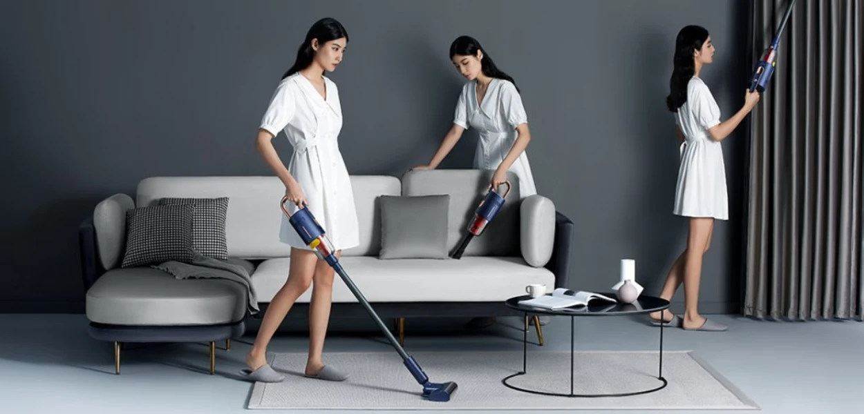 Deerma DX810 Handheld Vacuum Cleaner با طراحی 2 در 1، توان 600 وات، و فیلتر HEPA
