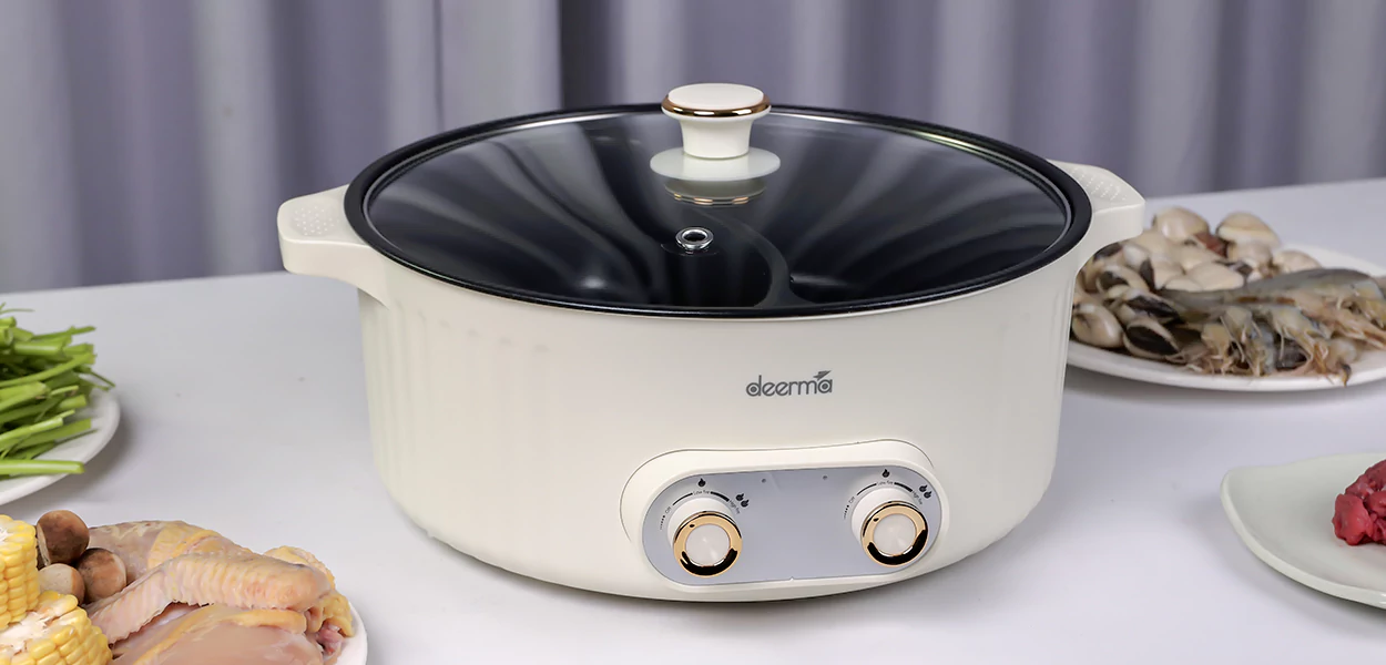 قابلمه برقی درما | Deerma DG50W Electric Pot Cooking