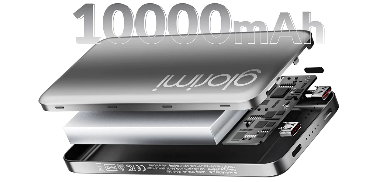 پاوربانک 10000mAh گلوریمی | Glorimi Power Bank FitCore 10000mAh Ultra Slim